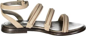 Brunello Cucinelli Beige Calfskin Flat Womens Sandals