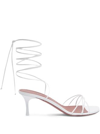 Amina Muaddi Sandali Lori 60mm - Bianco