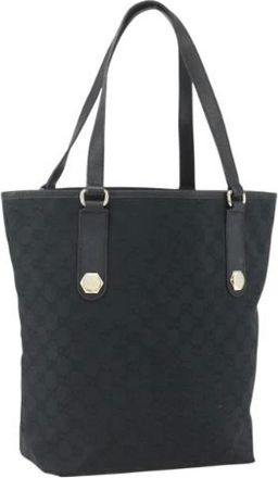 Gucci Pre-owned Tote Bags, female, Black, Size: ONE SIZE Pre-owned Vintage Canvas Tote Bag