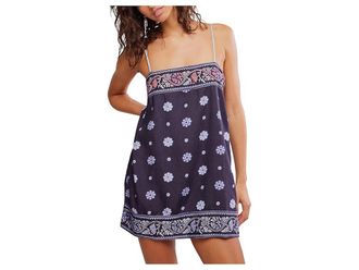 Free People Bali Take Me With You Mini Dress Womens Dress Indigo Combo : LG (Womens 12-14), Cotton/Linen/Rayon