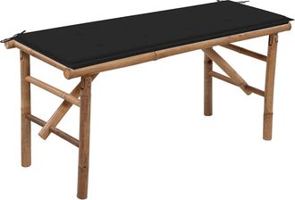 vidaXL Banco De Jard&iacute;n Plegable Con Coj&iacute;n Bamb&uacute; 118 Cm Vidaxl