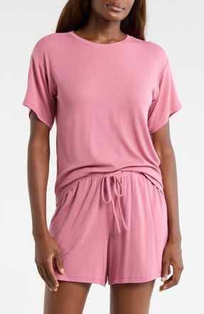 Nordstrom Moonlight Eco Easy Rib Short Pajamas in Pink Heather at Nordstrom, Size X-Large