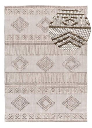 Atticgo Alfombra con relieve &eacute;tnica beige 134x200 cm