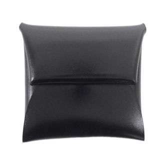 Herm&egrave;s Bastia Black Box Calf Leather Coin Purse/Coin Case (Pre-Owned)