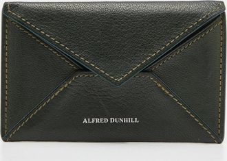 Dunhill Green Leather Flap Card Case