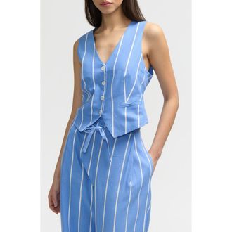 NVLT Stripe Vest in Blue/White Stripe at Nordstrom Rack, Size X-Small