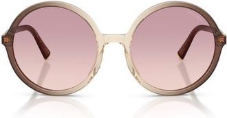 Miu Miu 59mm Round Sunglasses in Brown Gradient/Brown/Violet at Nordstrom