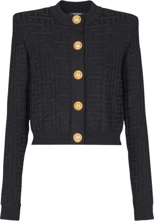 Balmain Monogram Gebreid Vest - Dames - Vesten - Zwart - 2XS - Truien & Vesten