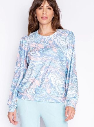 PJ Salvage Womens Salv Tie Die Watercolour Shirt - Multi - Size: 14