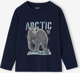 Vertbaudet Jungen Langarmshirt mit Aufdruck marine