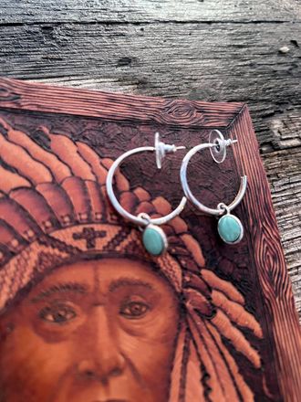 Peyote Bird Womens Sky Earrings In Turquoise