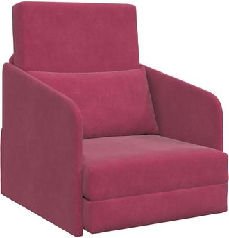 vidaXL Sof&aacute; Cama Rojo Vino 65 X 80 X 83 Cm Terciopelo Vidaxl