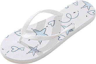 Generic Womens Flip Flops Fashion Beach Sandals with Clip Toe Herringbone Design Breathable Flat Slippers for Outdoor Comfort (White, 7)