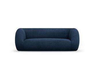 Cosmopolitan Design Sof&aacute; 2 plazas de tejido boucl&eacute; azul oscuro