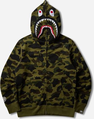 A Bathing Ape Men s 1st Camo Shark Full Zip Hoodie Green