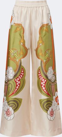 La DoubleJ Floral silk twill palazzo pants