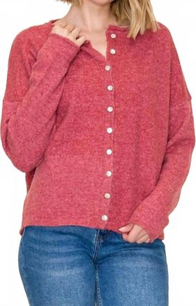 Staccato Boswell Long Sleeves Cardigan In Berry