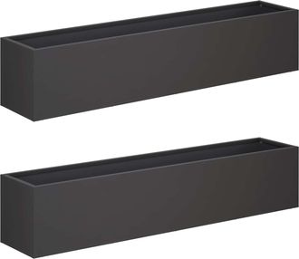 vidaXL Macetero De Jard&iacute;n 2 Uds. Negro 100 X 20 X 20 Cm Vidaxl