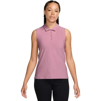 Nike Victory Polo Shirt Womens Pink Dri-FIT Sleeveless Golf Active DSGL257
