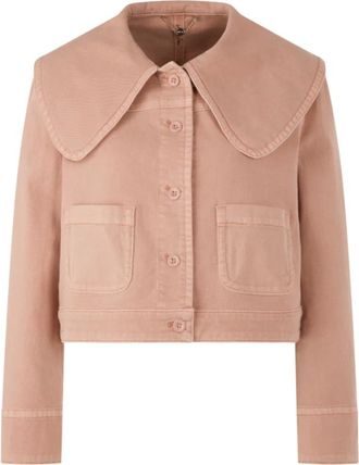 Marc Cain Denim jas met oversized kraag - Dames - Jassen - Beige - Maat: XL Denim