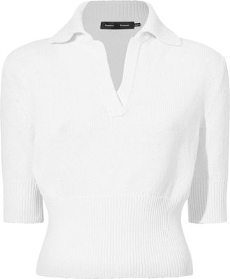 Proenza Schouler Reeve cotton-blend polo top - women - Nylon/Cotton - L - White