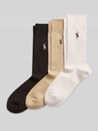Ralph Lauren Socken aus Baumwoll-Mix im 3er-Pack in Camel, Gr&ouml;&szlig;e 43-46