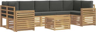 vidaXL Conjunto De Sof&aacute;s De Exterior 8 Uds. Blanco Y Antracita Vidaxl