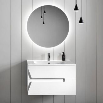 MODO Modo - Mobile bagno sospeso 100 cm haiti 2 cassetti Larice Bianco