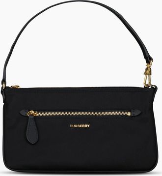 Burberry Womens Burberry Nylon Pouch Shoulder Bag in Black