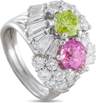 Luxury Bazaar Platinum 2.15ct Diamond and Pink Sapphire Ring MF27-051526
