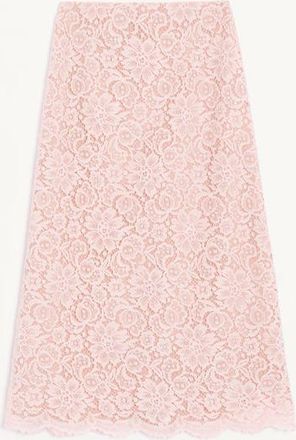 Valentino Gonna Midi In Pizzo Donna ROSA 36