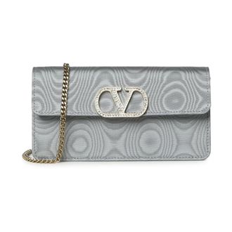 Valentino Garavani Tassen, Dames, Blauw, ONE Size, VLogo Signature Portemonnee Met Bandje