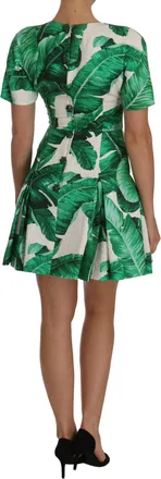 Dolce & Gabbana A-Line Banana Leaf Pineapple Crystal Womens Dress