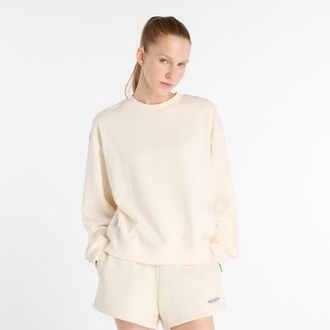 New Balance Donna Sport Essentials French Terry Crew in Bianca, Taglia XL