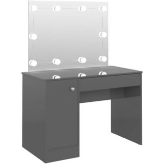vidaXL Vidaxl - Toeletta con Luci led 110x55x145 cm in mdf Grigio Lucido