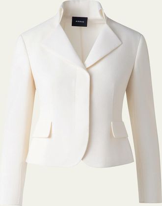 Akris Amber Short Wool Crepe Double-Face Jacket