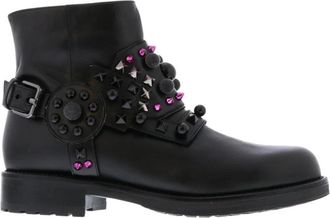 Albano Harness Bi-Color Stud - Dames - Enkellaarsjes - Zwart - 37 EU - Leer - Schoenen