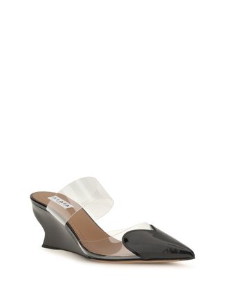 Alaia Womens Mules Le Coeur Patent Leather Black Calf Pumps High Heel Shoes