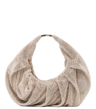 Benedetta Bruzziches Golden Crystals Embellished Small Shoulder Bag