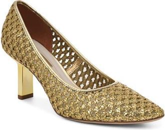Franco Sarto Julissa Pointed Toe Pump in Gold Woven at Nordstrom, Size 7.5