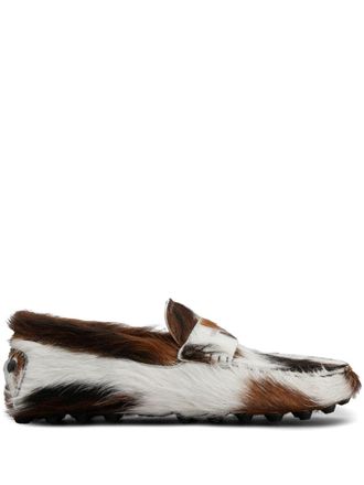 Tod's multi-colour calf-hair loafers - White