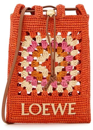 Loewe X Paulas Ibiza Raffia Cross-body Pouch - Orange - One Size