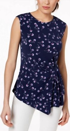 Vince Camuto Womens Pleated Asymmetrical Top In High Tide