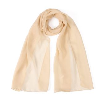 World of Shawls Elegant Sheer Chiffon Scarf Wrap Soft Plain Neck Wrap Idea for Weddings & Evening Dresses 45x160cm (Gold)