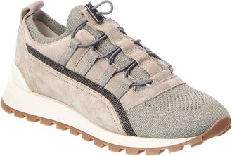 Brunello Cucinelli Knit & Suede Sneaker
