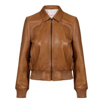 Iceberg Vintage Leren Korte Jas - Dames - Leren en Su&egrave;de Jassen - Bruin - S - Leer - Jassen