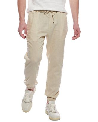 Elie Tahari Drawstring Linen-Blend Jogger Pant