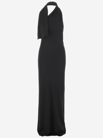 Khaite Black Roza Viscose Long Dress