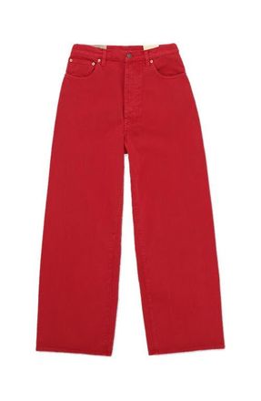Fortela Wide Leg Cotton Pants in Red at Nordstrom, Size 26 Eu