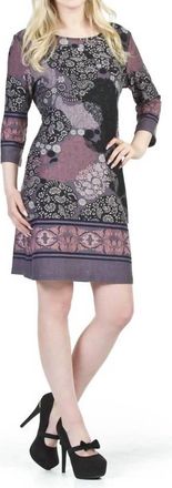 Papillon Paisley Print Sweater Dress In Purple